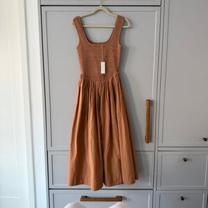 NWT Loeffler Randall Estelle Smocked MIDI Sundress (Size 2)